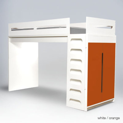 ducduc Alex Twin Loft Bed with Built-In Ladder