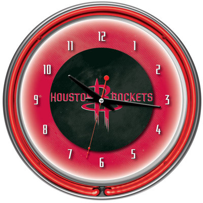 Trademark Global nBA Chrome Double Ring Neon Clock