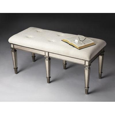 Butler Masterpiece Tufted Cotton Wooden Entryway Bench