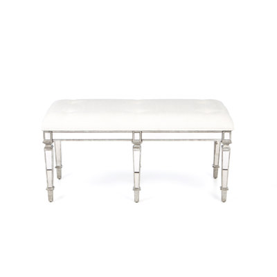 Butler Masterpiece Tufted Cotton Wooden Entryway Bench