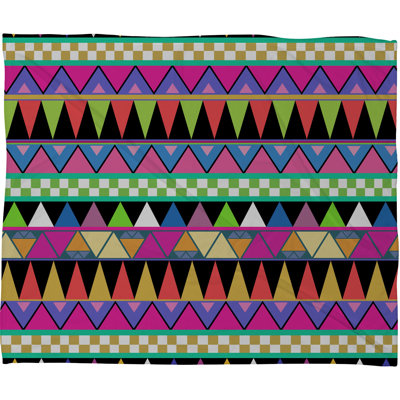 DENY Designs Bianca Green Zigzag Fleece Throw Blanket