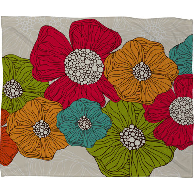 DENY Designs Valentina Ramos Flowers Fleece Throw Blanket