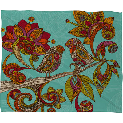 DENY Designs Valentina Ramos Hello Birds Fleece Throw Blanket