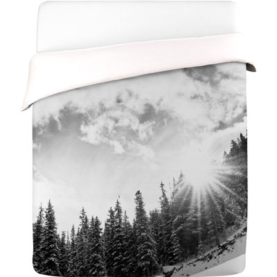 DENY Designs Bird Wanna Whistle White Mountain Duvet Cover