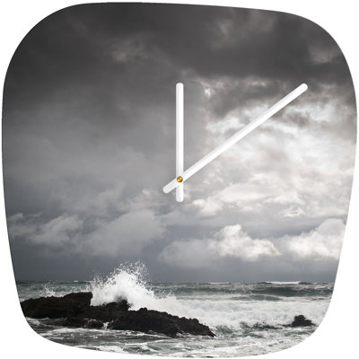 DENY Designs Bird Wanna Whistle White Water Modern Clock