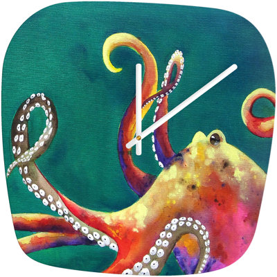 DENY Designs Clara Nilles Mardi Gras Octopus Modern Clock