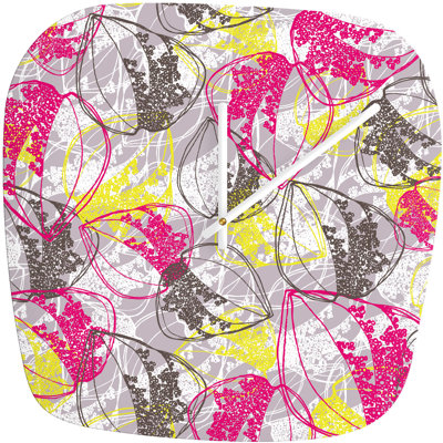 DENY Designs Rachael Taylor Organic Retro Leaves Modern Clock