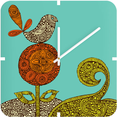 DENY Designs Valentina Ramos Bird in The Flower Custom Clock