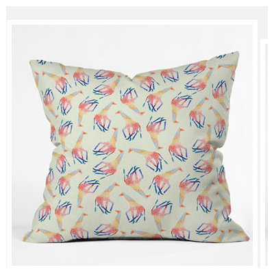 DENY Designs Jacqueline Maldonado Watercolor Giraffe Throw Pillow