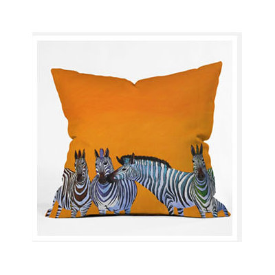 DENY Designs Clara Nilles Candy Stripe Zebras Throw Pillow