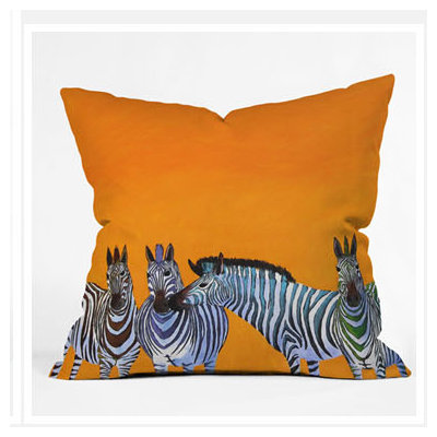 DENY Designs Clara Nilles Candy Stripe Zebras Throw Pillow