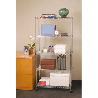 Seville Classics Five Shelf Home-Style Wire Shelving with Casters