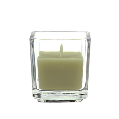 Zest Candle Square Glass Votive Candles (12 Pieces/Box )