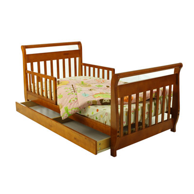 Dream On Me Sleigh Toddler Bed with Storage Drawer