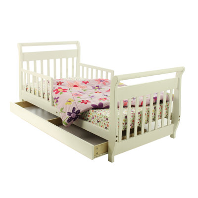 Dream On Me Sleigh Toddler Bed with Storage Drawer