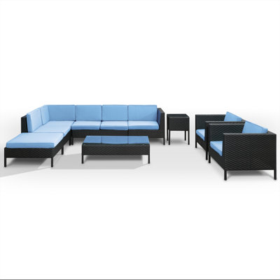 Modway La Jolla 9 Piece Sectional Deep Seating Group with Cushions