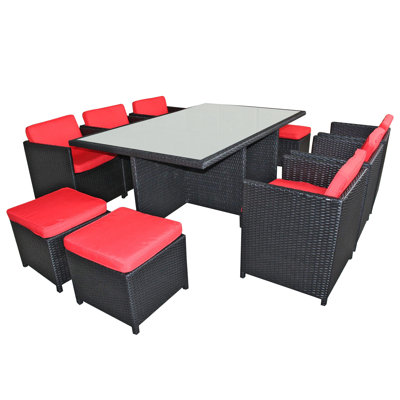 Modway Reversal Outdoor 11 Piece Dining Set with Cushions