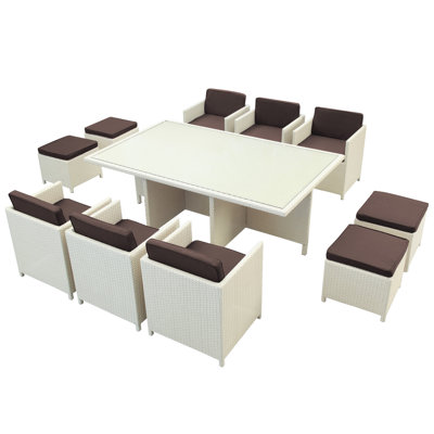 Modway Reversal Outdoor 11 Piece Dining Set with Cushions
