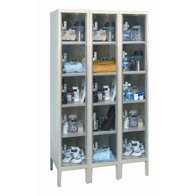 Hallowell Safety-View Plus Stock Lockers - Five Tiers - 3 Sections (Assembled)