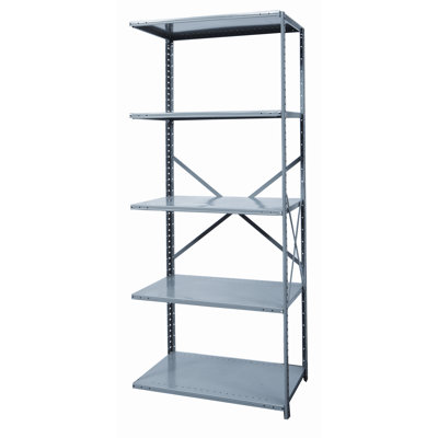 Hallowell Hi-Tech Shelving Medium-Duty Open Type Starter and Optional Add-on Unit with 5 Shelves