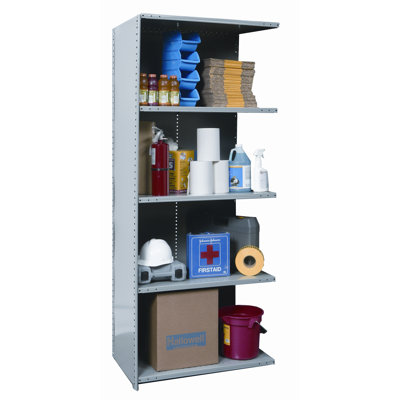 Hallowell Hi-Tech Shelving Heavy-Duty Closed Type Add-on Unit with 5 Shelves