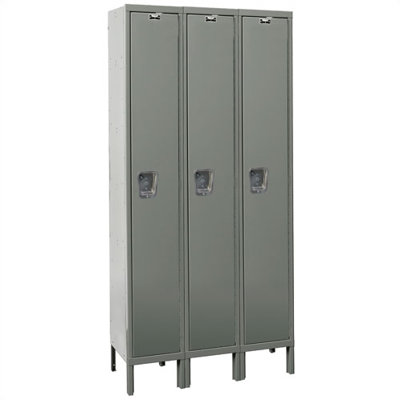 Hallowell Maintenance-Free Quiet Stock Lockers - Single Tier - 3 Sections (Assembled)