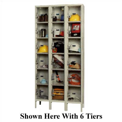 Hallowell Safety-View Plus Stock Lockers - Five Tiers - 3 Sections (Assembled)