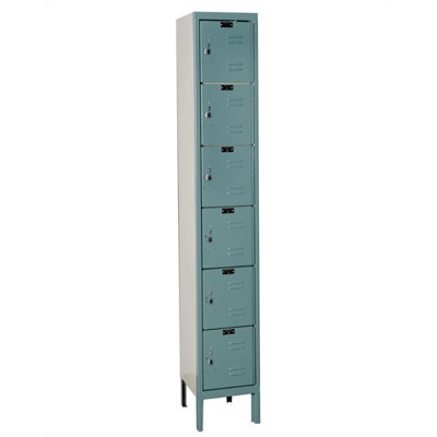 Hallowell Premium Stock Lockers - Six Tiers - 1 Section (Unassembled)