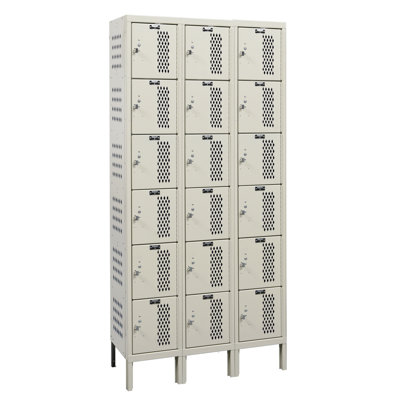 Hallowell Heavy-Duty Ventilated 3-Wide 6-Tier Locker (Unassembled)