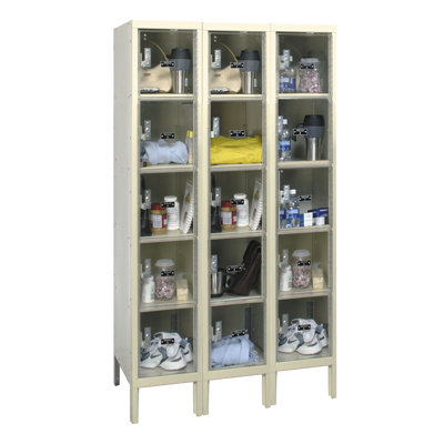 Hallowell Safety-View Plus Stock Lockers - Five Tiers - 3 Sections (Assembled)