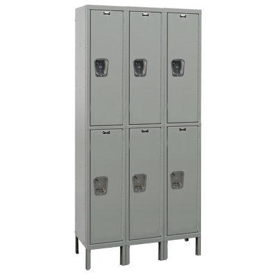 Hallowell Maintenance-Free Quiet Stock Lockers - Double Tier - 3 Sections (Assembled)