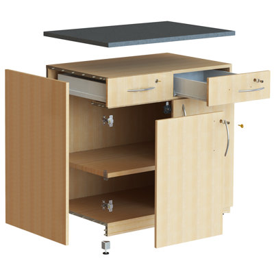 WB Manufacturing Repositionable Replay Vertical Divider / Two Adjustable Shelves Cabinet