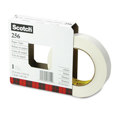 3M 256 Printable Flatback Paper Tape, 1" x 20 Yards, 3" Core, 36 per Box                                                        