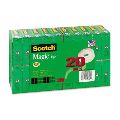 3M Magic Office Tape Value Pack, 3/4" x 28 Yards, 1" Core, Clear                                                                