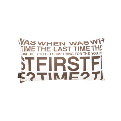 Inhabit First Time Pillow in White and Chocolate