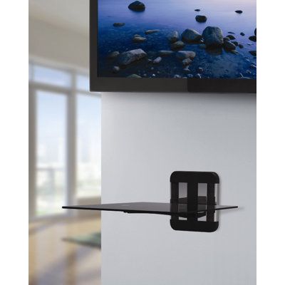 AVF Unimax 'Any Wall' TV and AV Accessory Shelving in Metallic Black/Silver