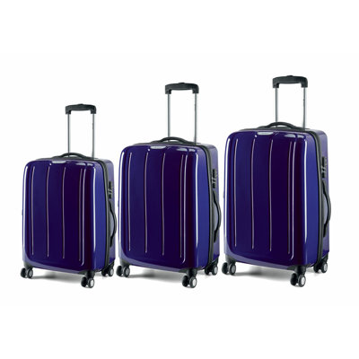 Carlton Travel Goods Adventura Polycarbonate Spinner Trolley 3 Piece Luggage Set