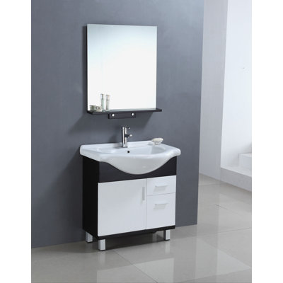 Legion Furniture 30" Single Bathroom Vanity Set in Espresso and white