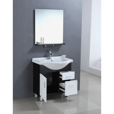 Legion Furniture 30" Single Bathroom Vanity Set in Espresso and white