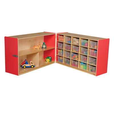 Wood Designs Half and Half Storage Unit with 20 Clear Trays