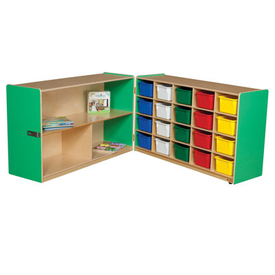 Wood Designs Half and Half Storage Unit with 20 Assorted Trays