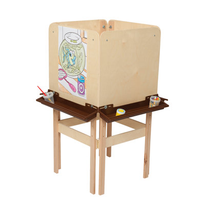 Wood Designs Natural Environment 4-Sided Easel with Brown Tray