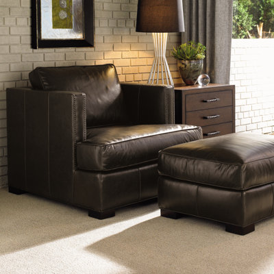 11 South Leather Chair and Ottoman