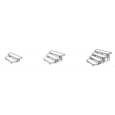 Midwest Folding Products Three-Level Standing Choral Riser with Carpet