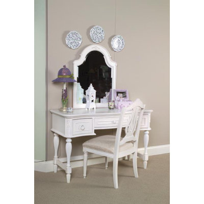 Legacy Classic Furniture Reflections Three Drawer Vanity in Distressed Antique White
