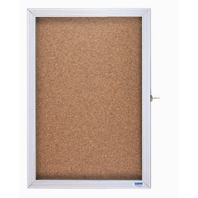 AARCO Enclosed Bulletin Board with Over Lapping Hinged Door