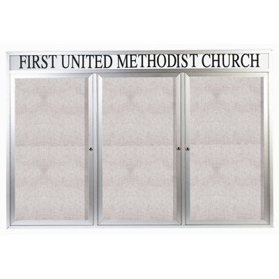 AARCO Enclosed Bulletin Board with Aluminum Frame and Header