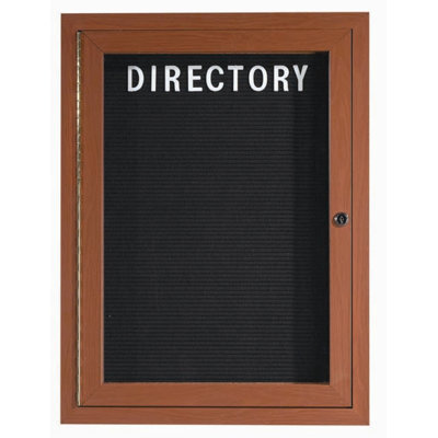 AARCO Enclosed Aluminum Directory with Wood Look Finish