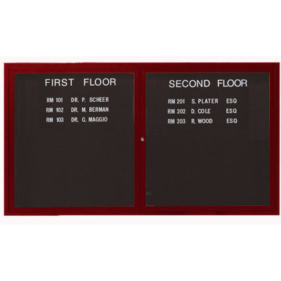 AARCO Outdoor Enclosed Aluminum Directory with Wood Look Finish
