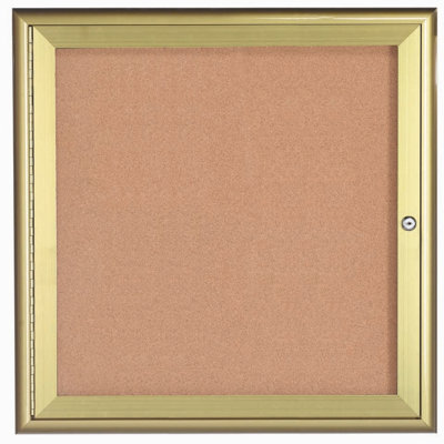 AARCO Enclosed Bulletin Board with Aluminum Waterfall Style Frame